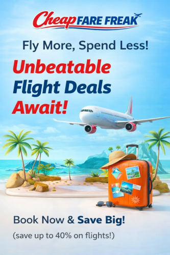 Cheap Fare Freak — Fly More, Spend Less. Unbeatable flight deals. Book now and save big.